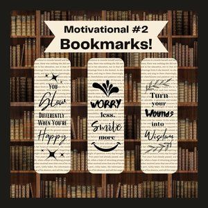 Motivational Bookmark Set, Inspirational Bookmarks, Bookish